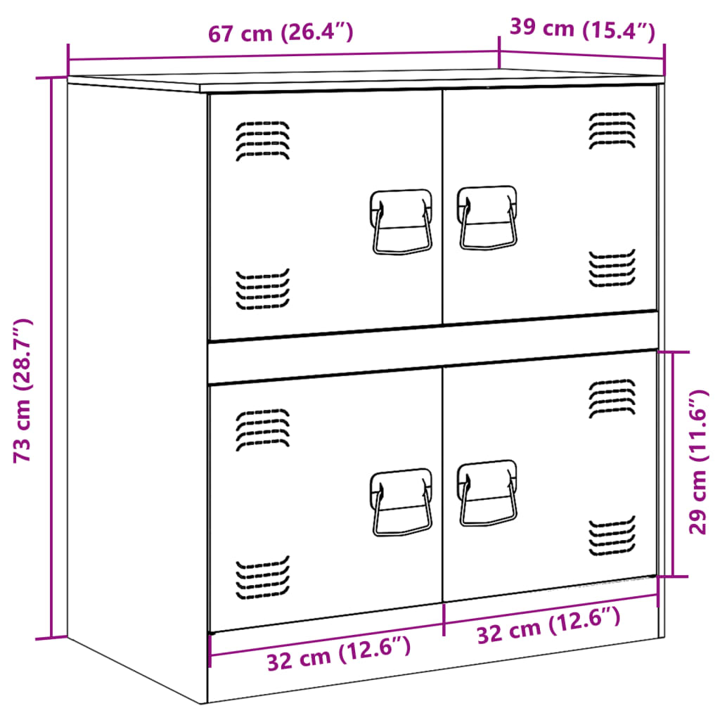 vidaXL Komoda roza 67x39x73 cm jeklo