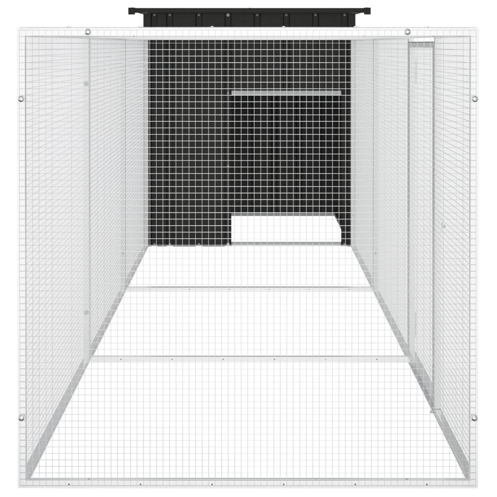 vidaXL Kokošnjak antracit 400x91x100 cm pocinkano jeklo