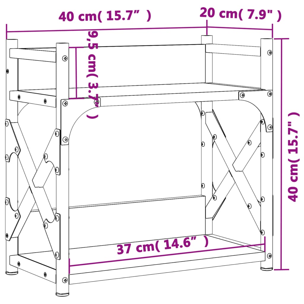 vidaXL Stojalo za tiskalnik rjavi hrast 40x20x40 cm inženirski les