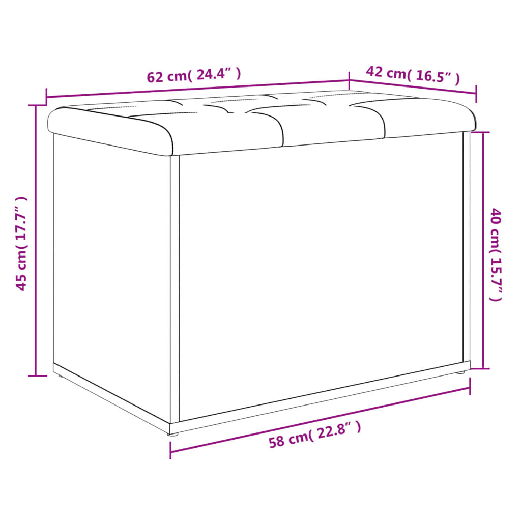 vidaXL Klop za shranjevanje rjavi hrast 62x42x45 cm inženirski les