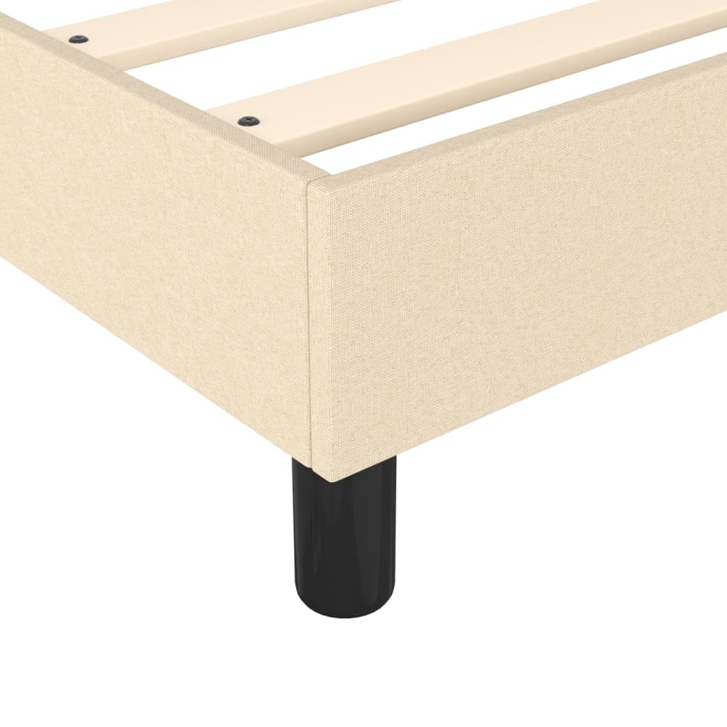 vidaXL Box spring postelja z vzmetnico krem 90x200 cm blago