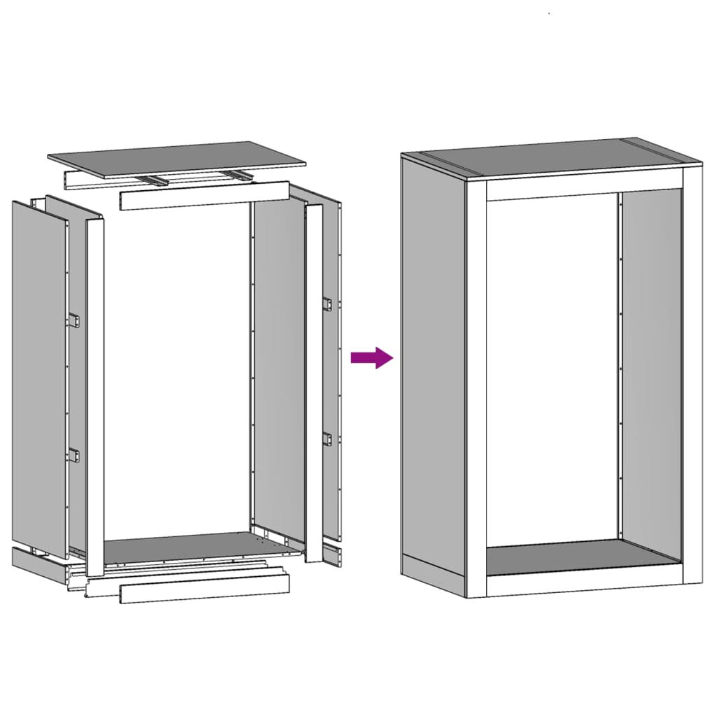 vidaXL Stojalo za drva 60x40x100 cm korten jeklo