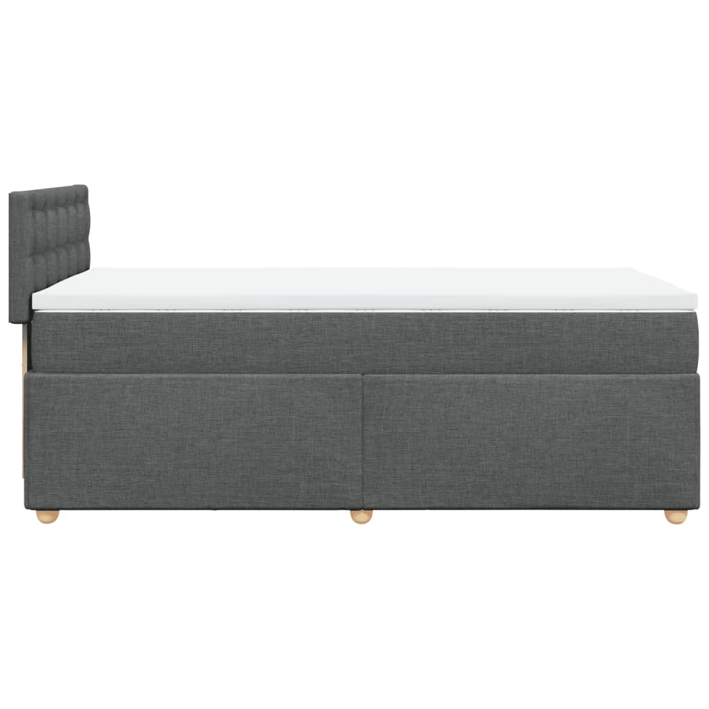 vidaXL Box spring postelja z vzmetnico temno siva 90x190 cm blago