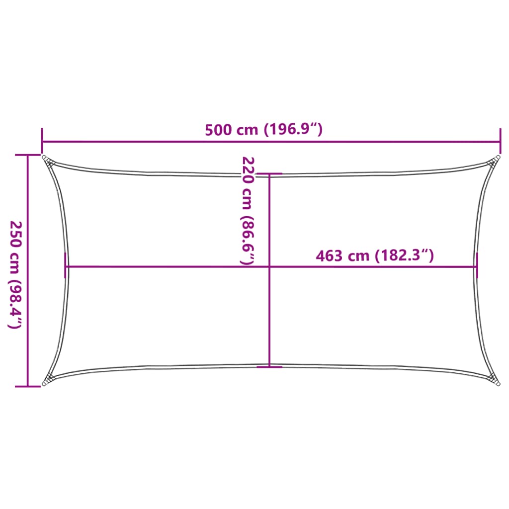 vidaXL Senčno jadro peščeno 5x2,5 m 100 % poliester oxford