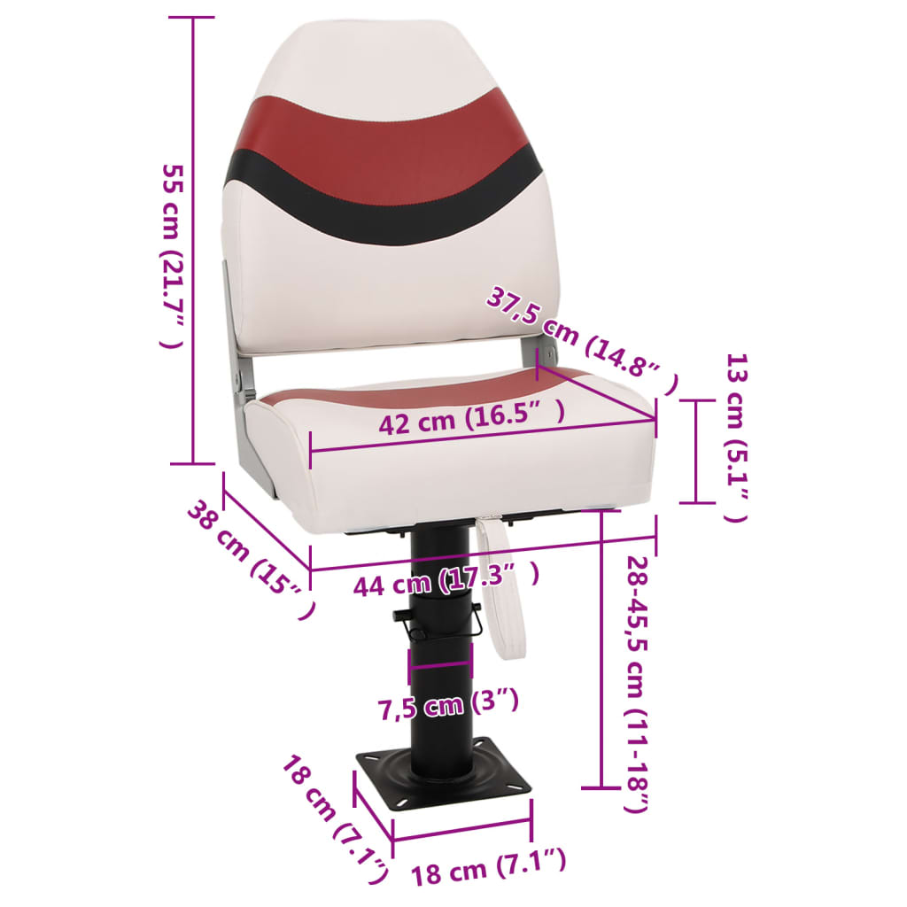 vidaXL Sedež za čoln 2 kosa s podstavkom nastavljiv 360° vrtenje