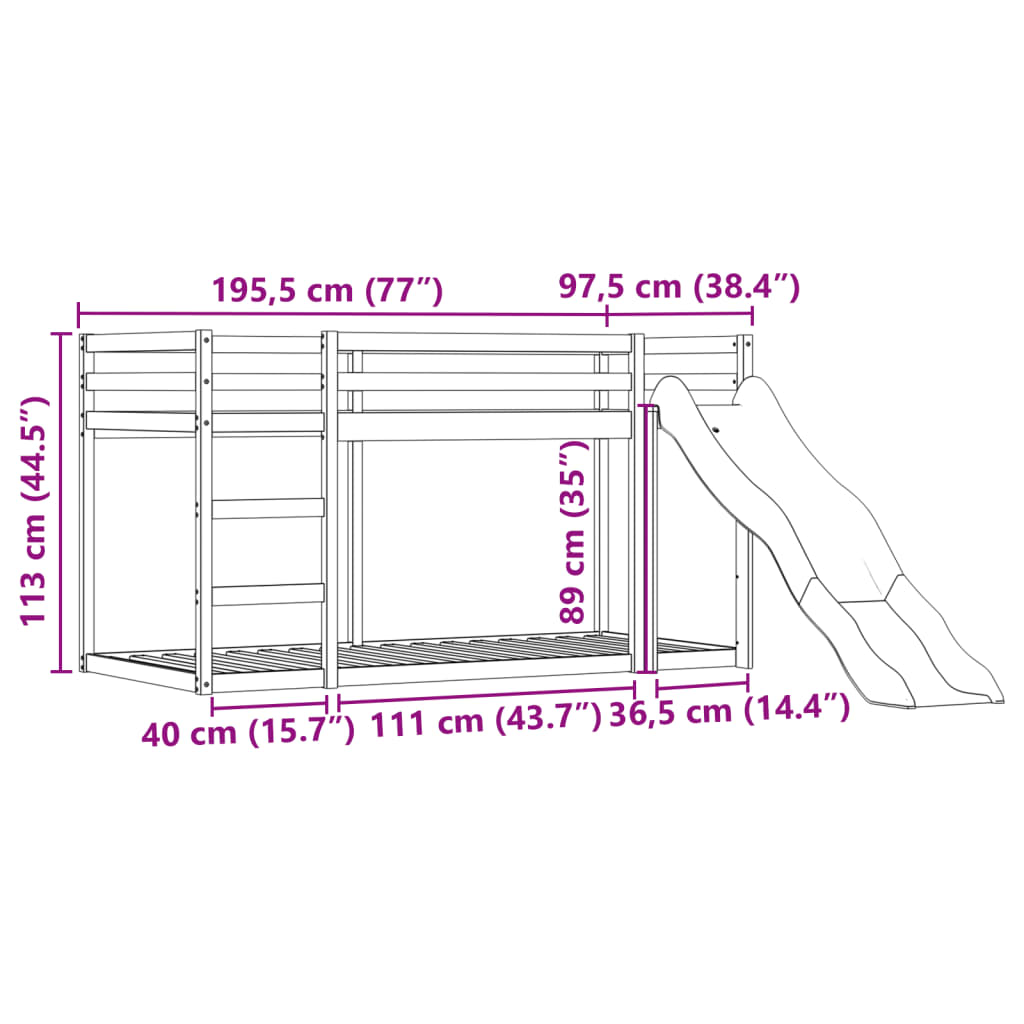 vidaXL Pograd s toboganom in zavesami moder 90x190 cm