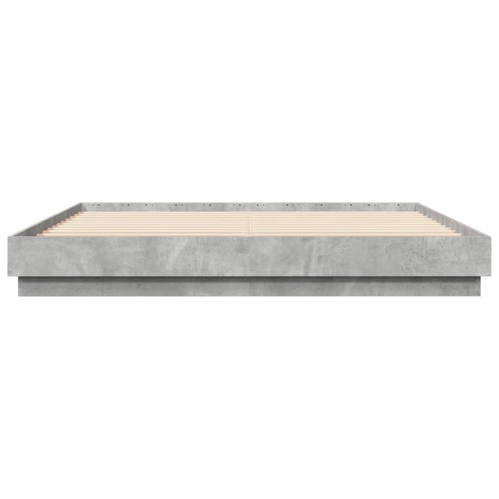 vidaXL Posteljni okvir betonsko siv 180x200 cm inženirski les