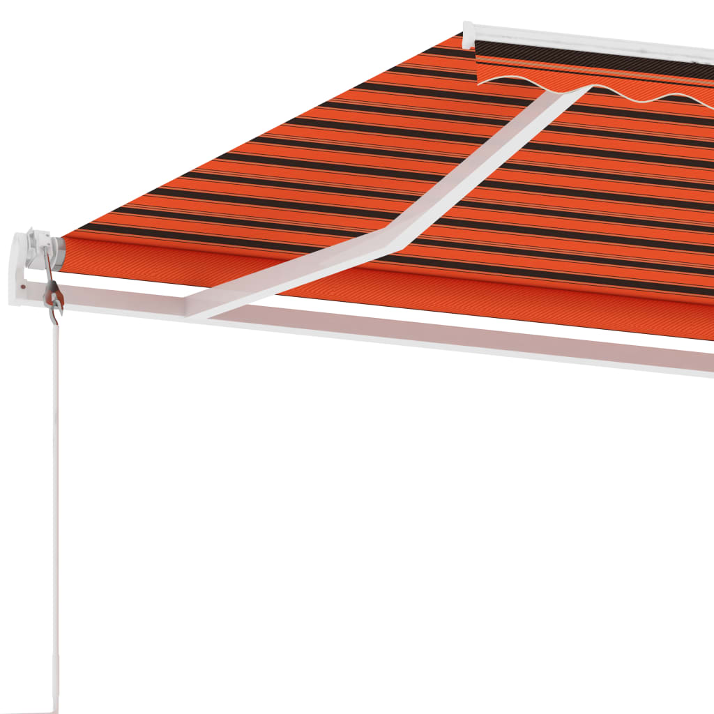 vidaXL Prostostoječa avtomatska tenda 500x300 cm oranžna/rjava