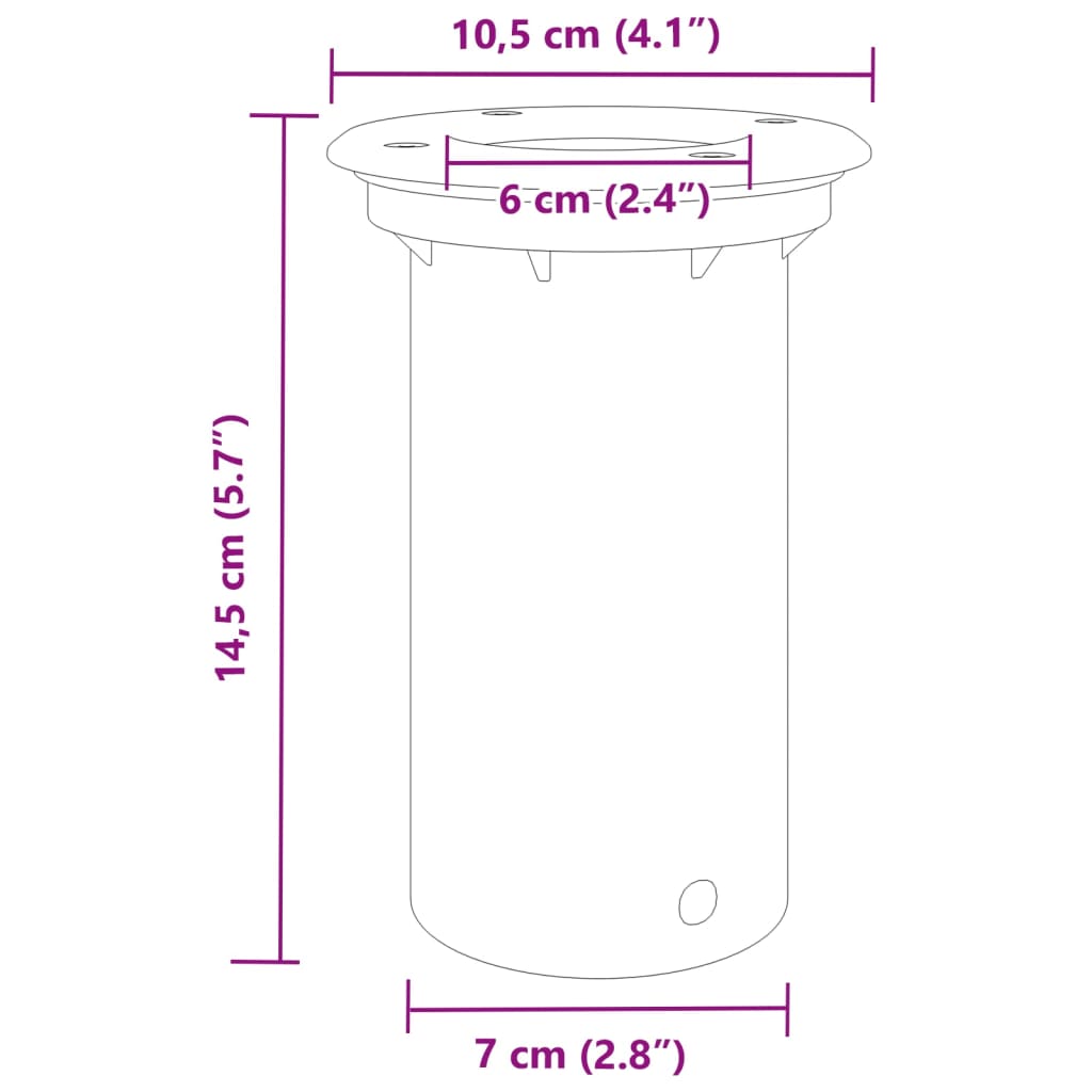 vidaXL Zunanja vgradna svetilka okrogla črna 10,5x10,5 cm lit aluminij