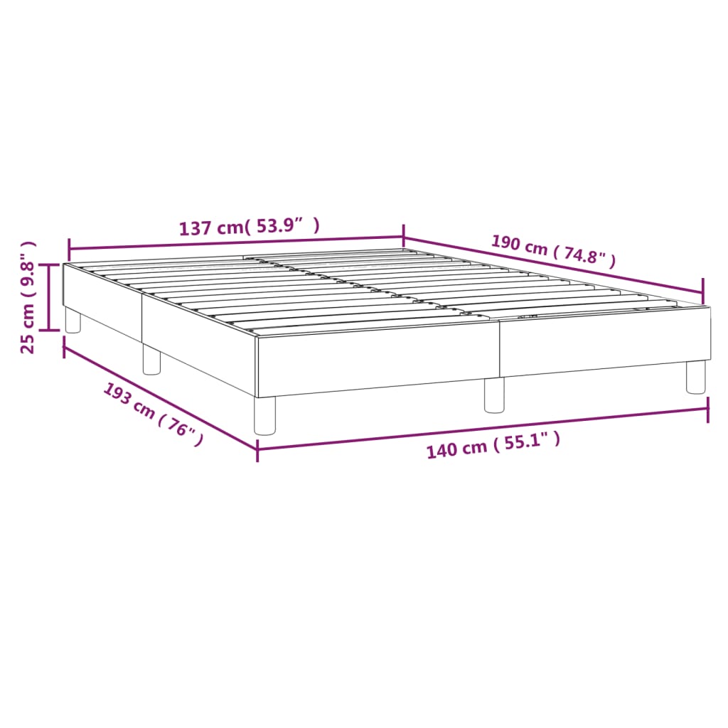 vidaXL Posteljni okvir temno zelen 140x190 cm žamet