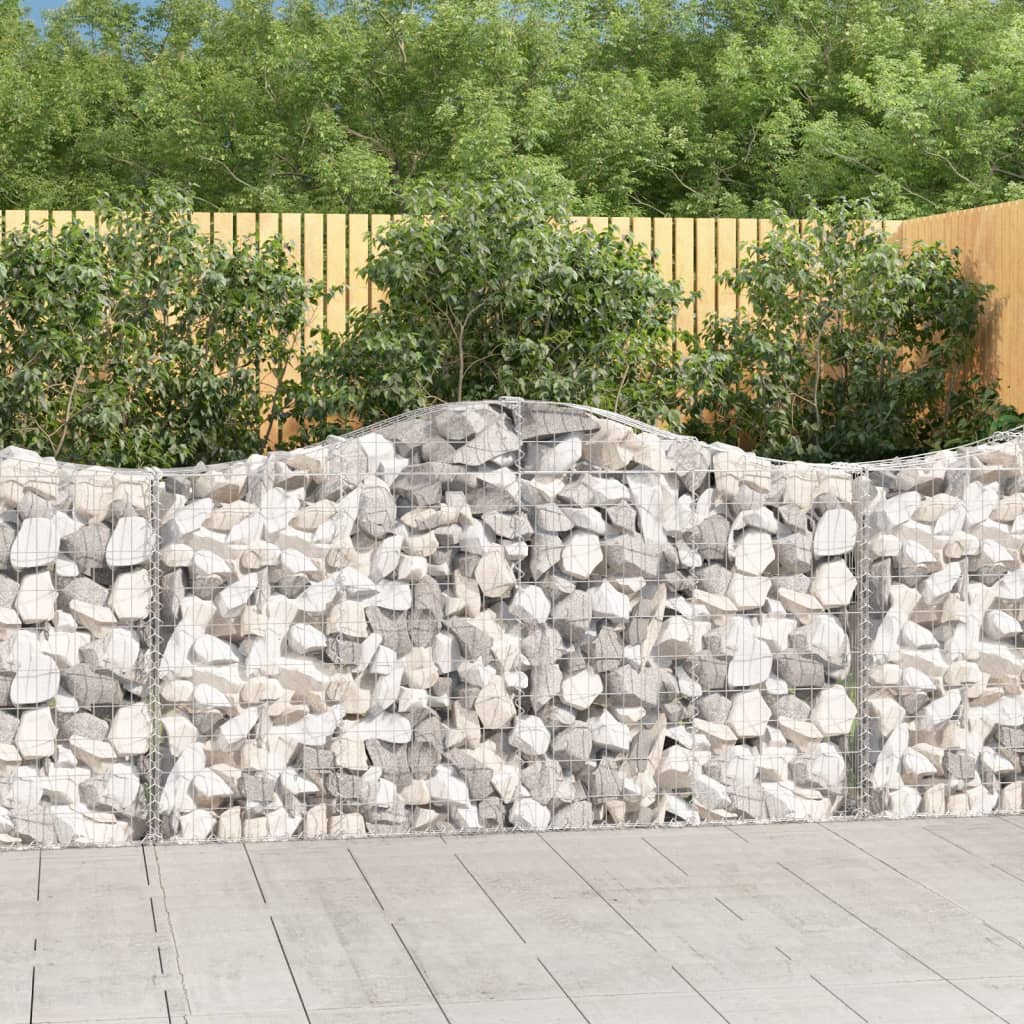 vidaXL Obokane gabion košare 2 kosa 200x30x100/120 cm pocinkano železo