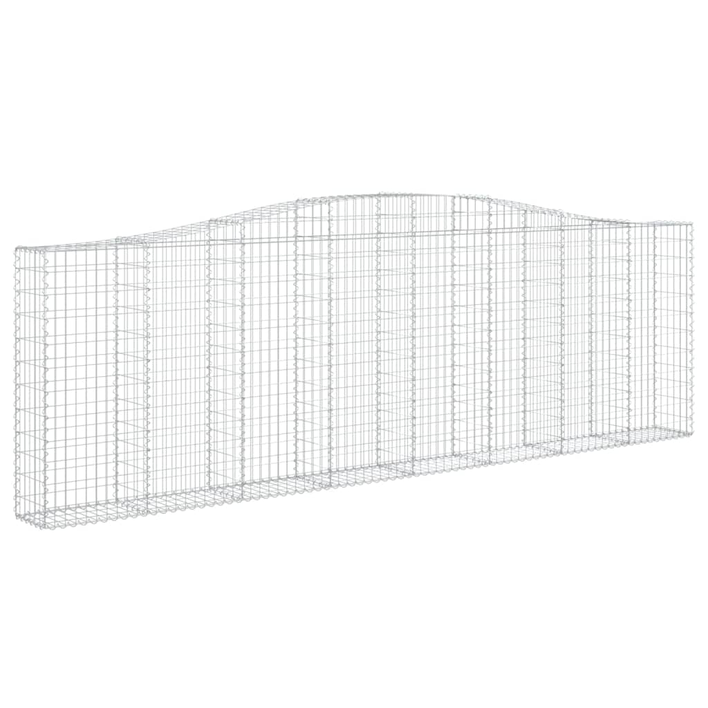 vidaXL Obokane gabion košare 7 kosov 400x30x120/140cm pocinkano železo