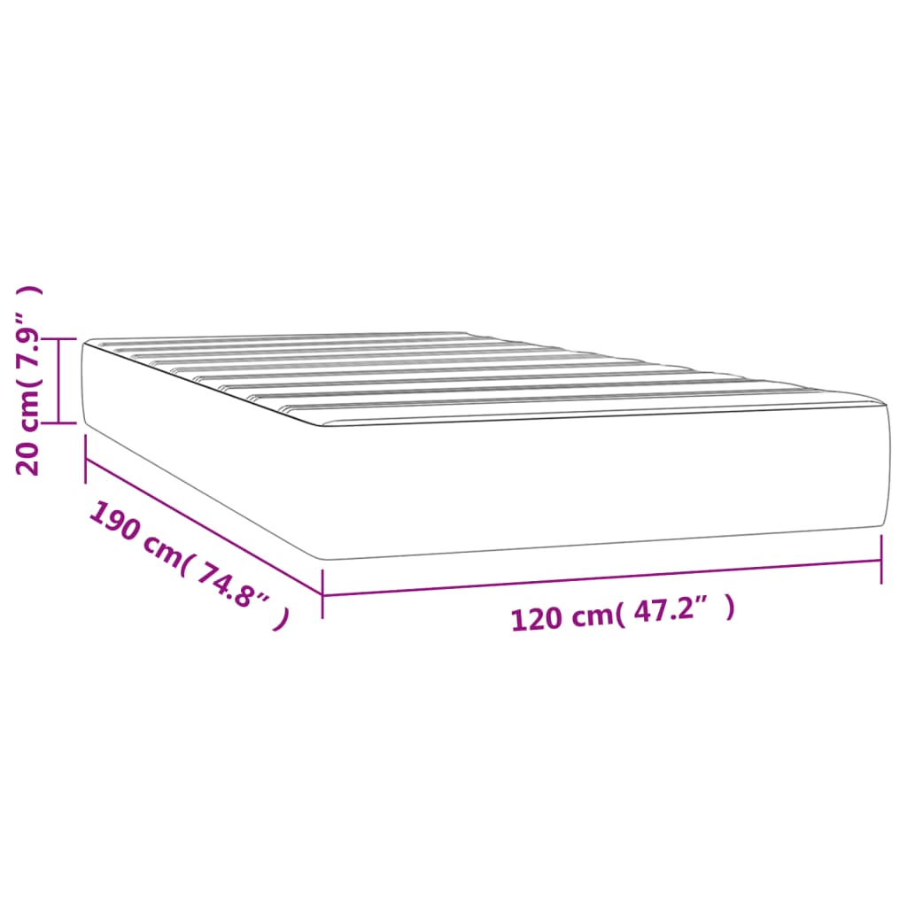 vidaXL Vzmetnica z žepkasto vzmetjo krem 120x190x20 cm blago