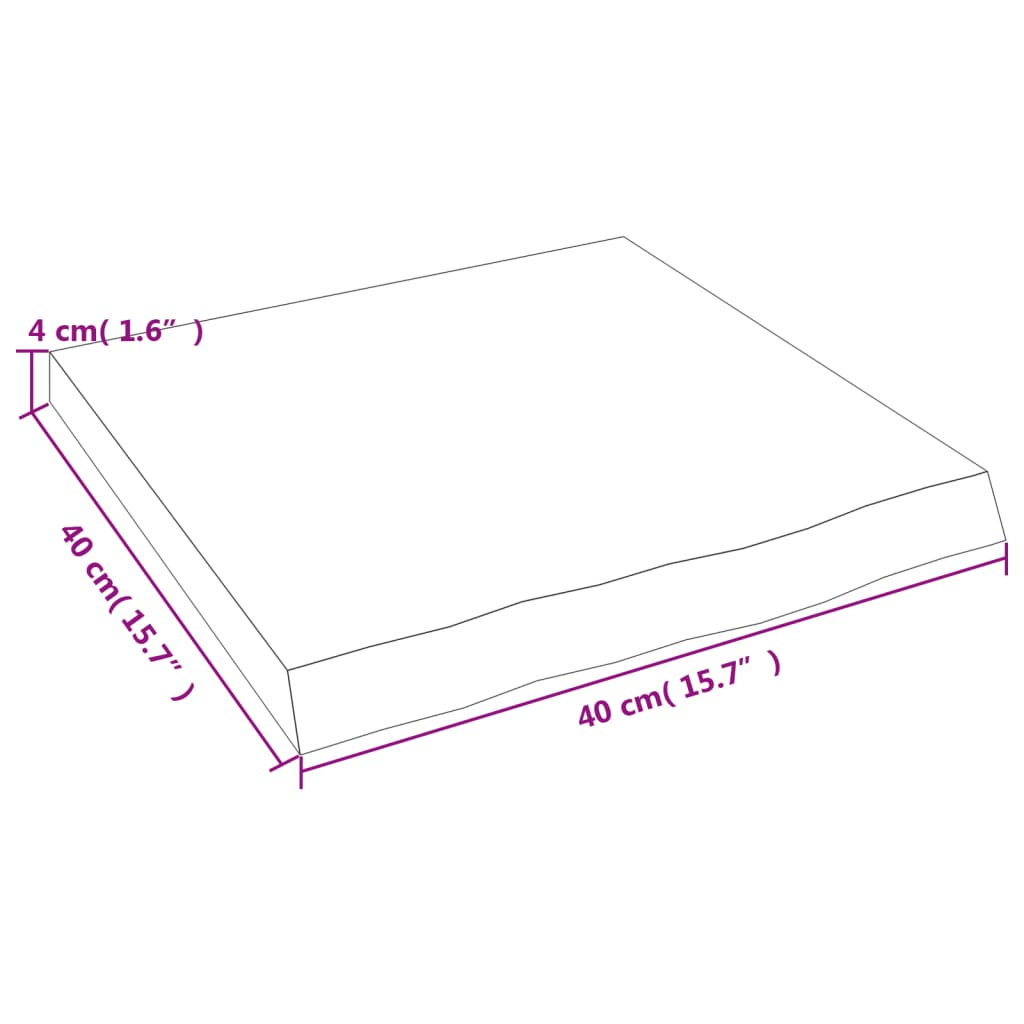 vidaXL Stenska polica 40x40x(2-4) cm neobdelana trdna hrastovina