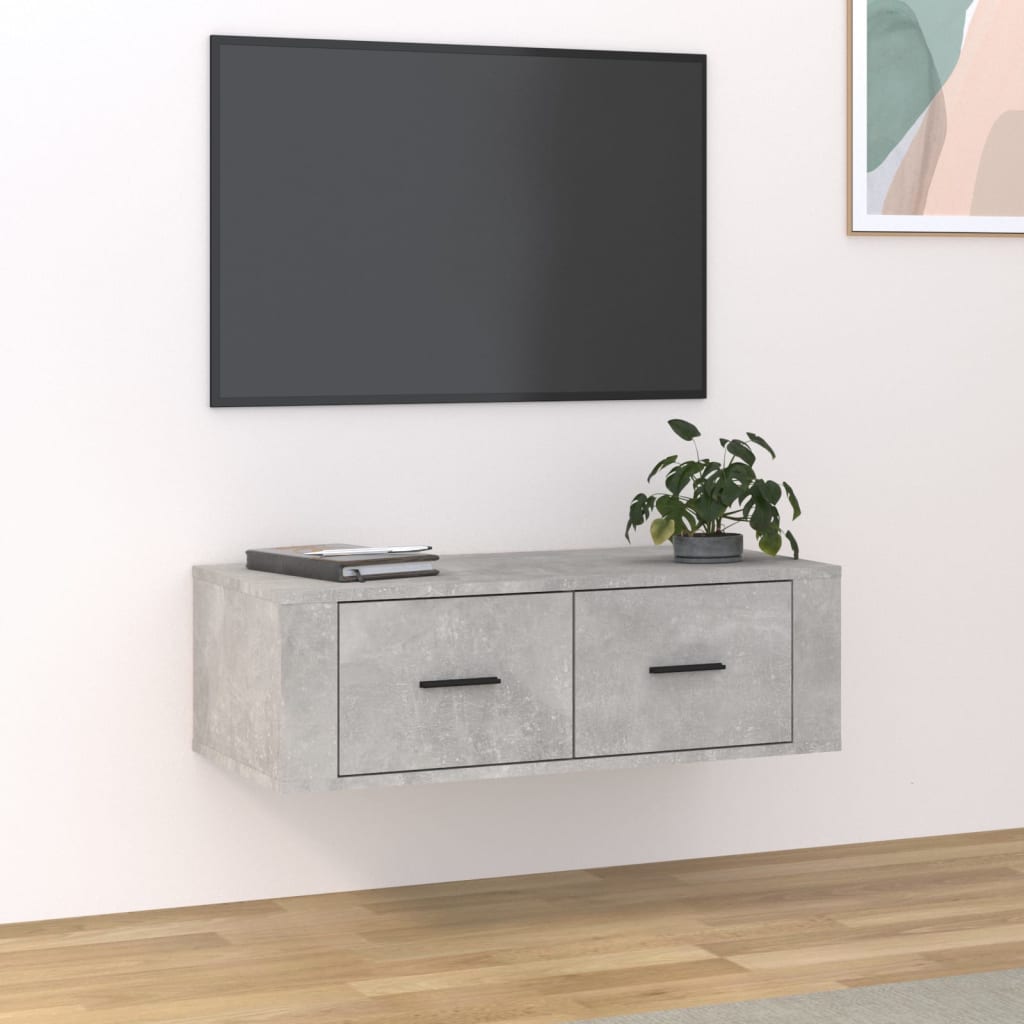 vidaXL TV omarica betonsko siva 80x36x25 cm inženirski les