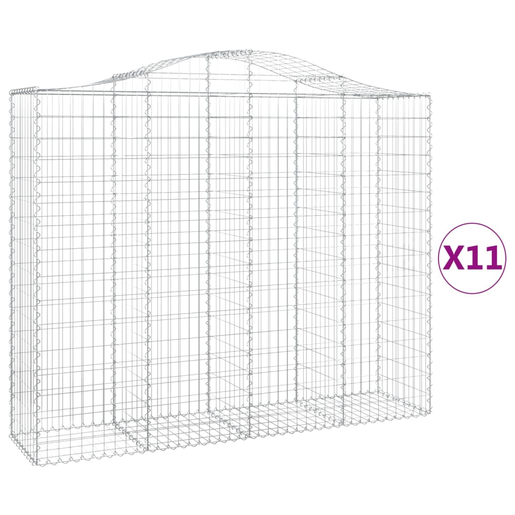 vidaXL Obokane gabion košare 11kosi 200x50x160/180 cm pocinkano železo