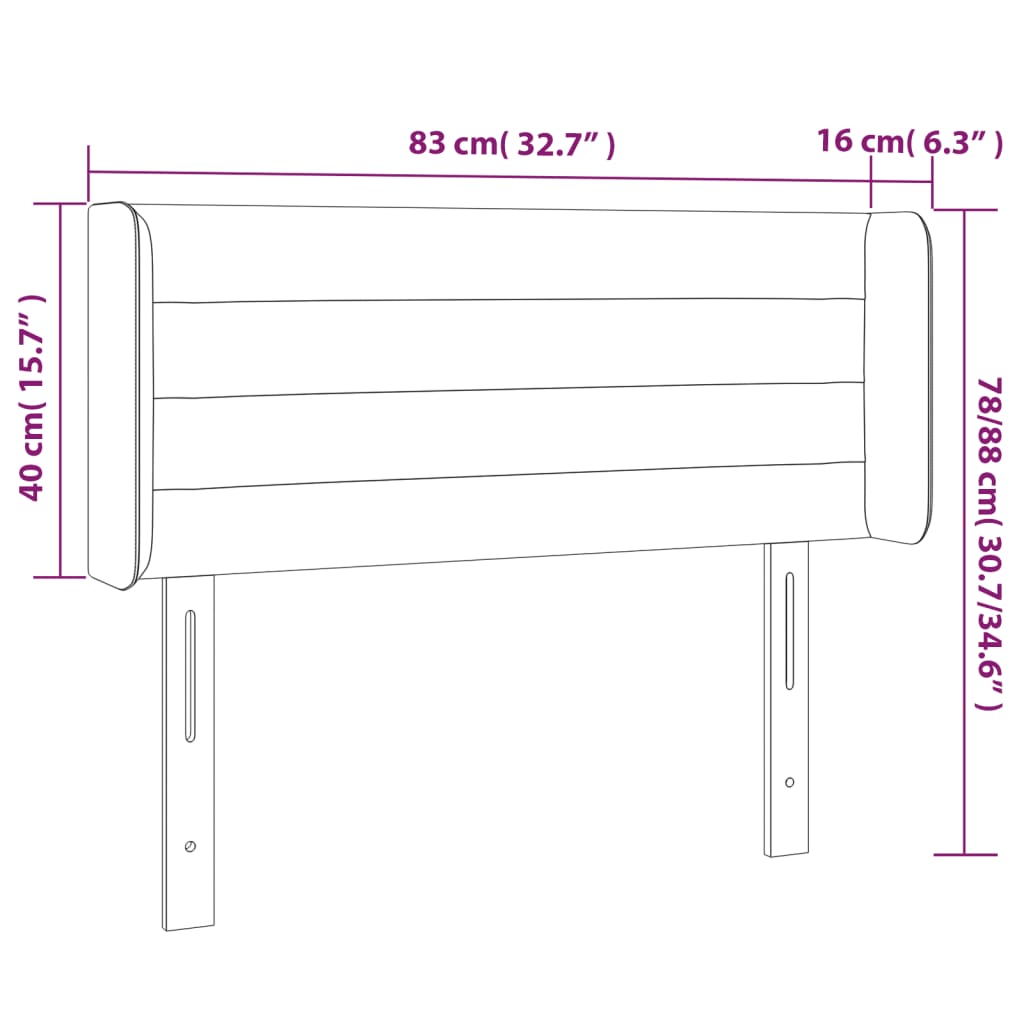 vidaXL LED posteljno vzglavje svetlo sivo 83x16x78/88 cm blago