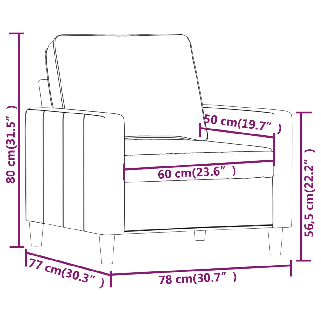 vidaXL Fotelj roza 60 cm žamet