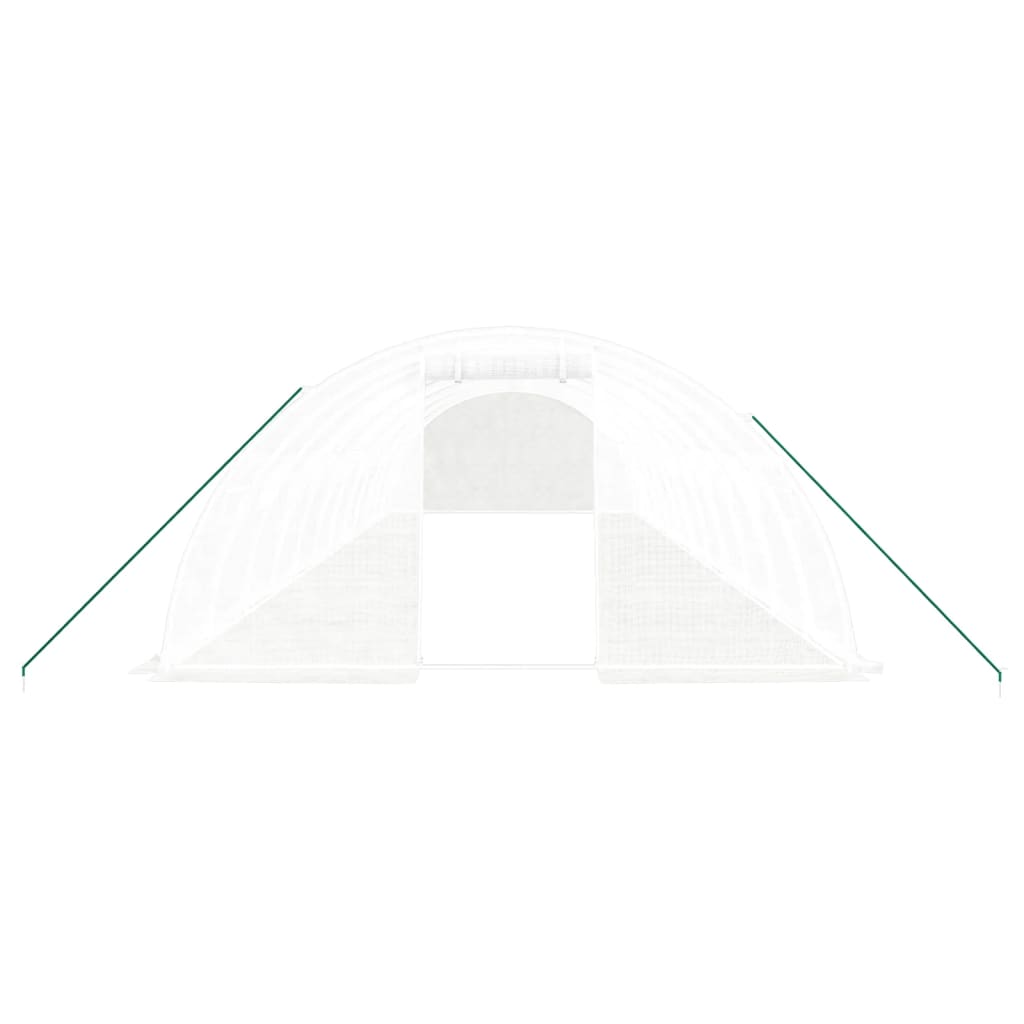 vidaXL Rastlinjak z jeklenim okvirjem bel 48 m² 12x4x2 m