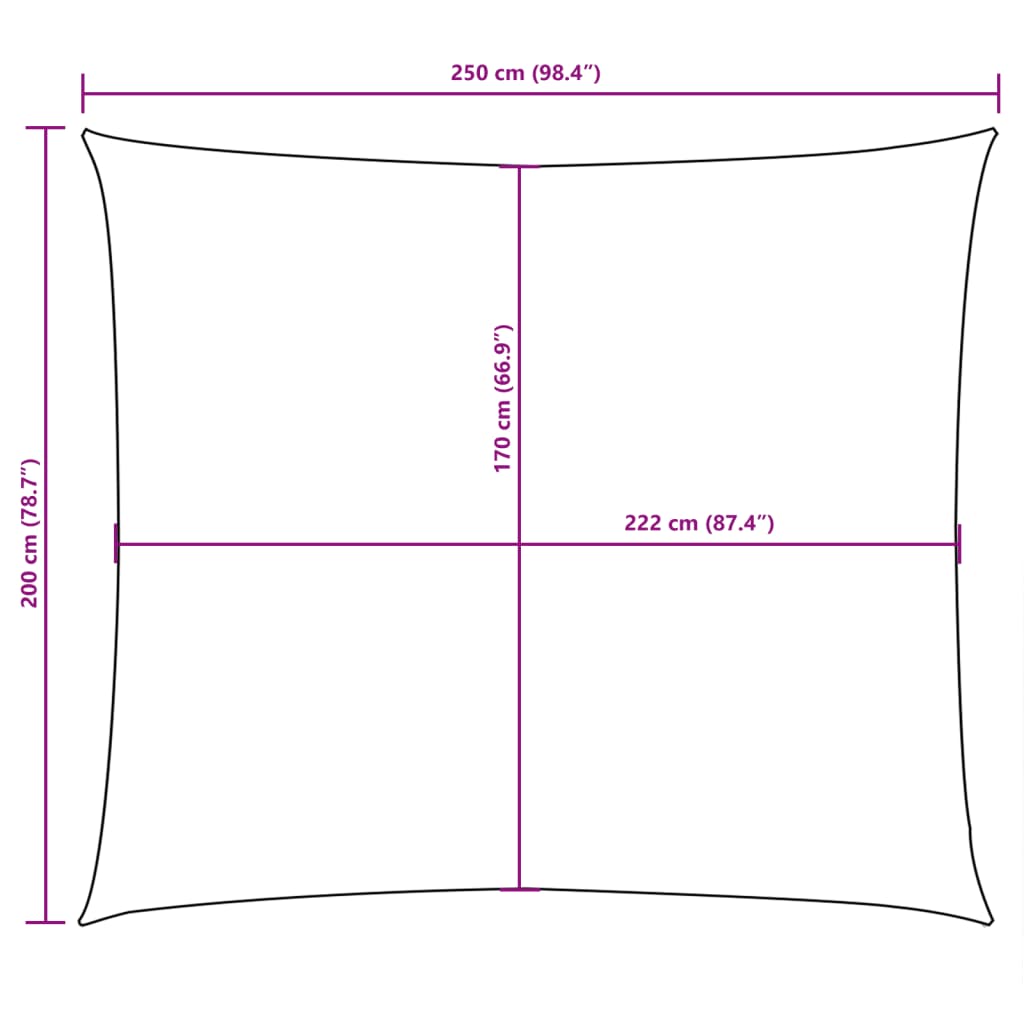 vidaXL Senčno jadro oksford blago pravokotno 2x2,5 m črno