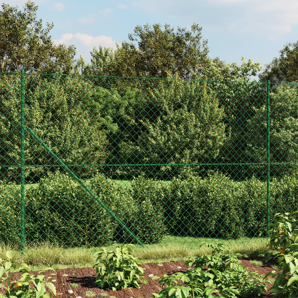 vidaXL Mrežna ograja zelena 1,6x10 m