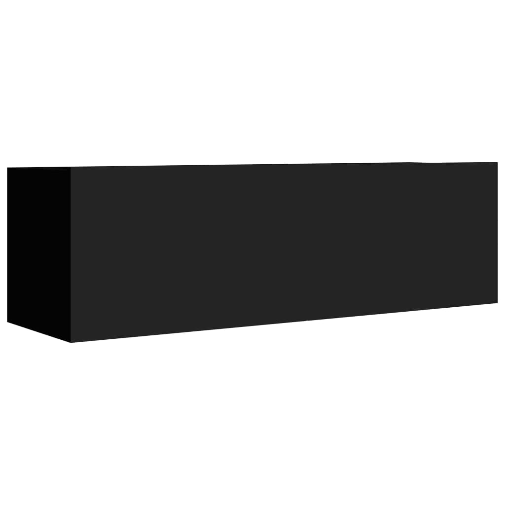 vidaXL TV omarice 4 kosi črne 100x30x30 cm iverna plošča