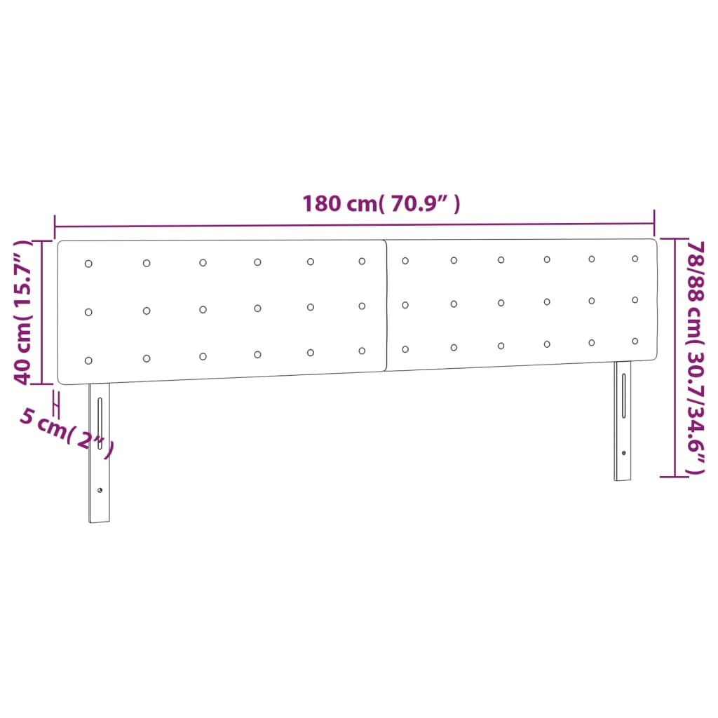 vidaXL Posteljno vzglavje 2 kosa belo 90x5x78/88 cm umetno usnje