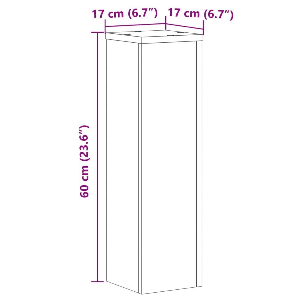 vidaXL Stojalo za rastline 2 kosa belo 17x17x60 cm inženirski les