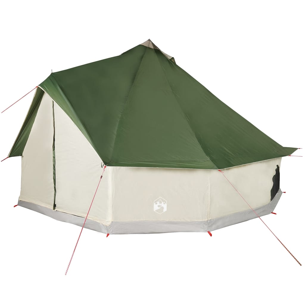 vidaXL Družinski šotor tipi za 12 oseb zelen vodoodporen