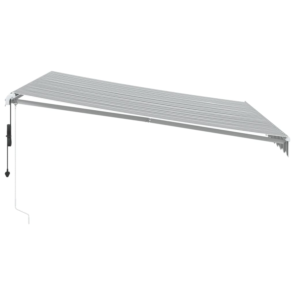 vidaXL Avtomatsko zložljiva tenda z LED antracit in bela 400x300 cm