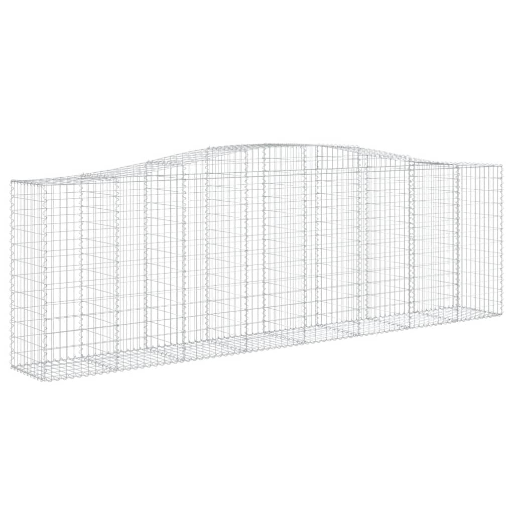 vidaXL Obokane gabion košare 2 kosa 400x50x120/140 cm pocinkano železo