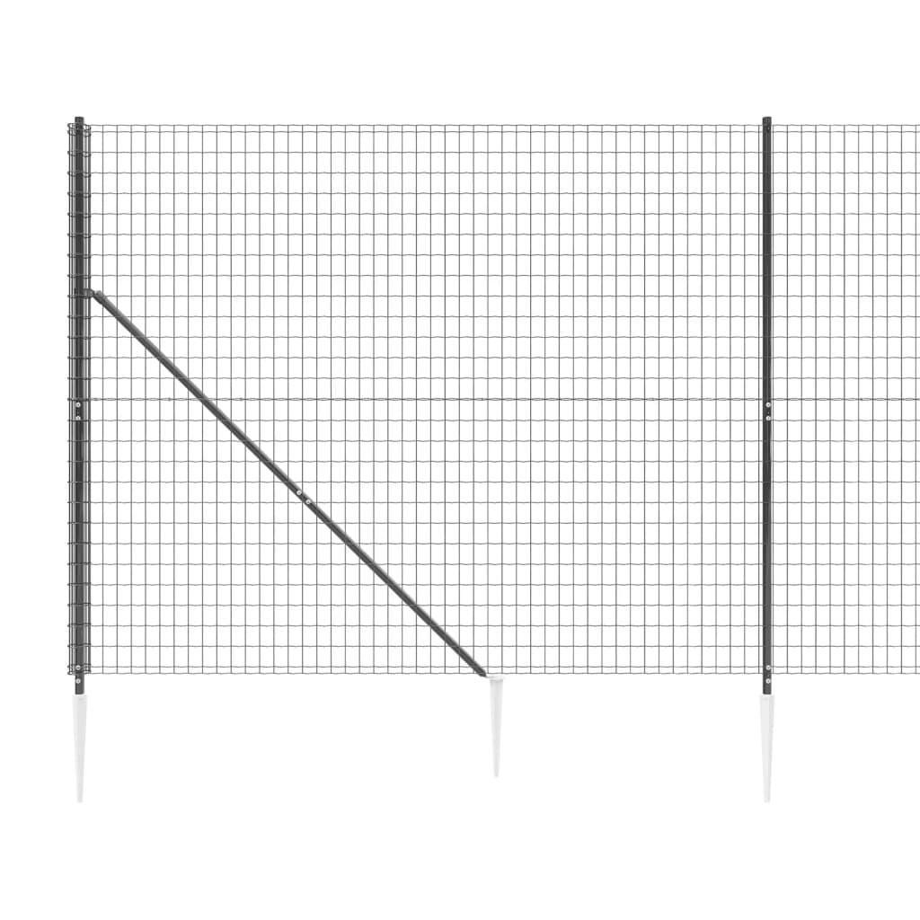 vidaXL Mrežna ograja s konicami za postavitev antracit 1,4x10 m