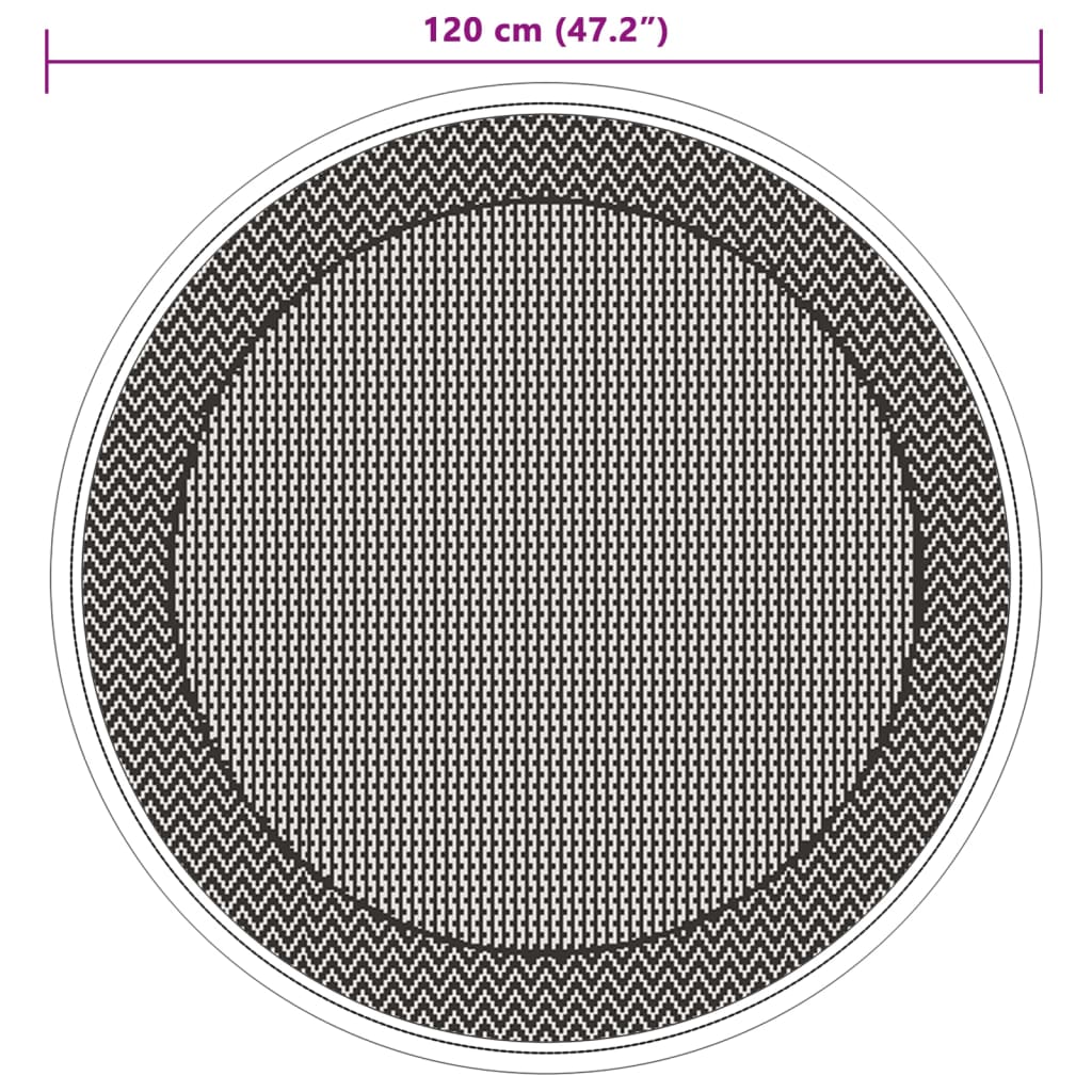 vidaXL Zunanja preproga zelena Ø120 cm PP