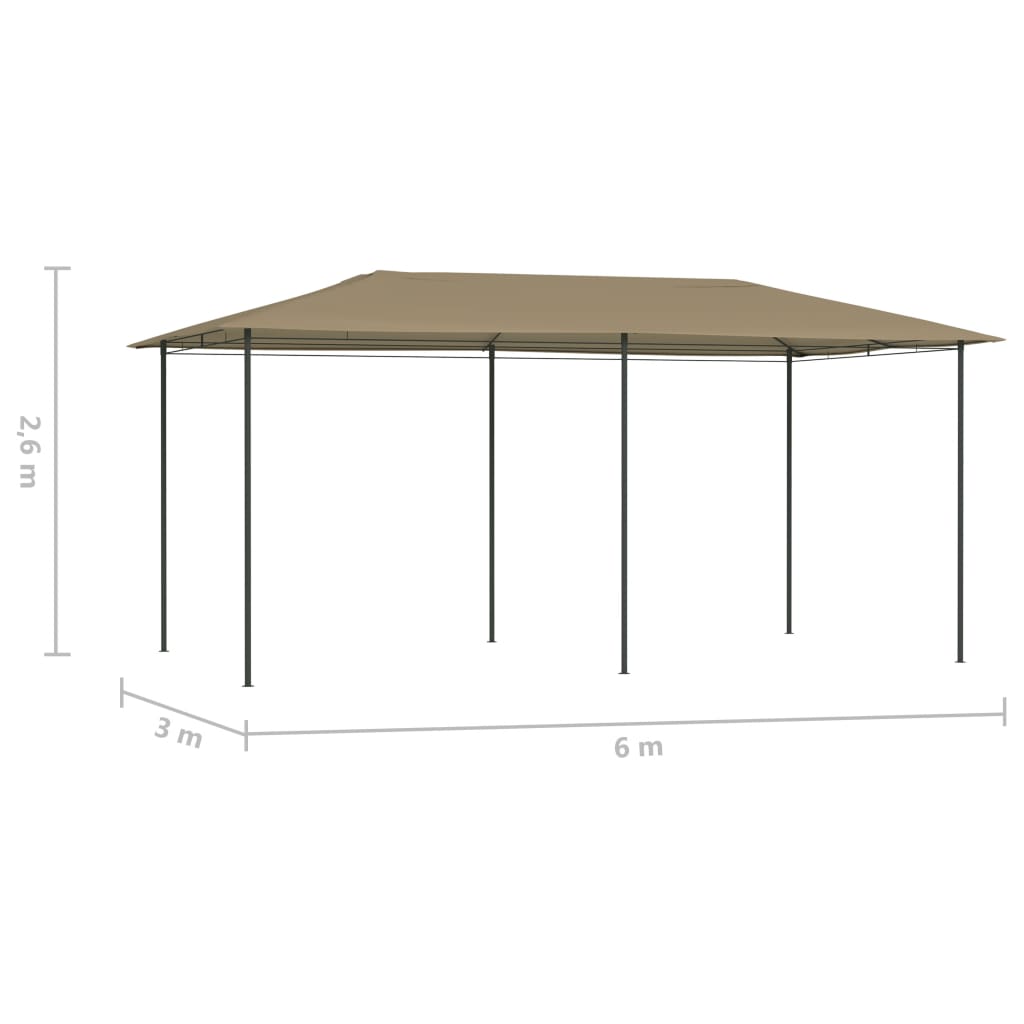 vidaXL Paviljon 2,98x5,3x2,59 m taupe 160 g/m²