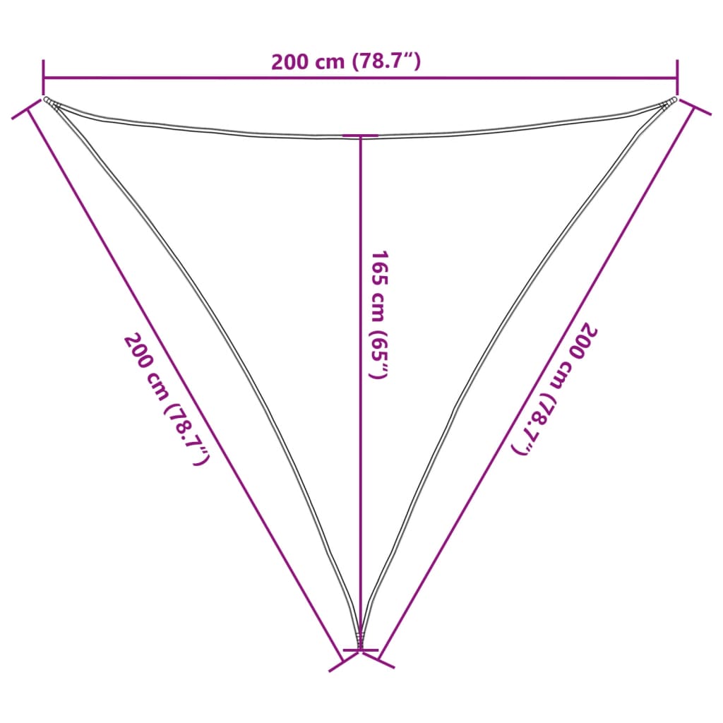 vidaXL Senčno jadro belo 2x2x2 m 100 % poliester oxford