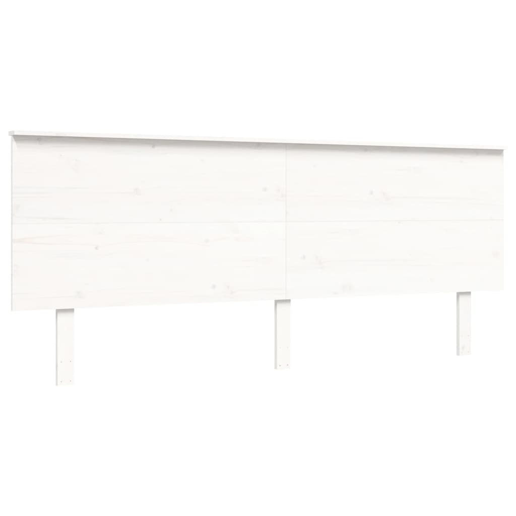 vidaXL Postelja za starejše z vzglavjem bel 200x200 cm trdnega lesa