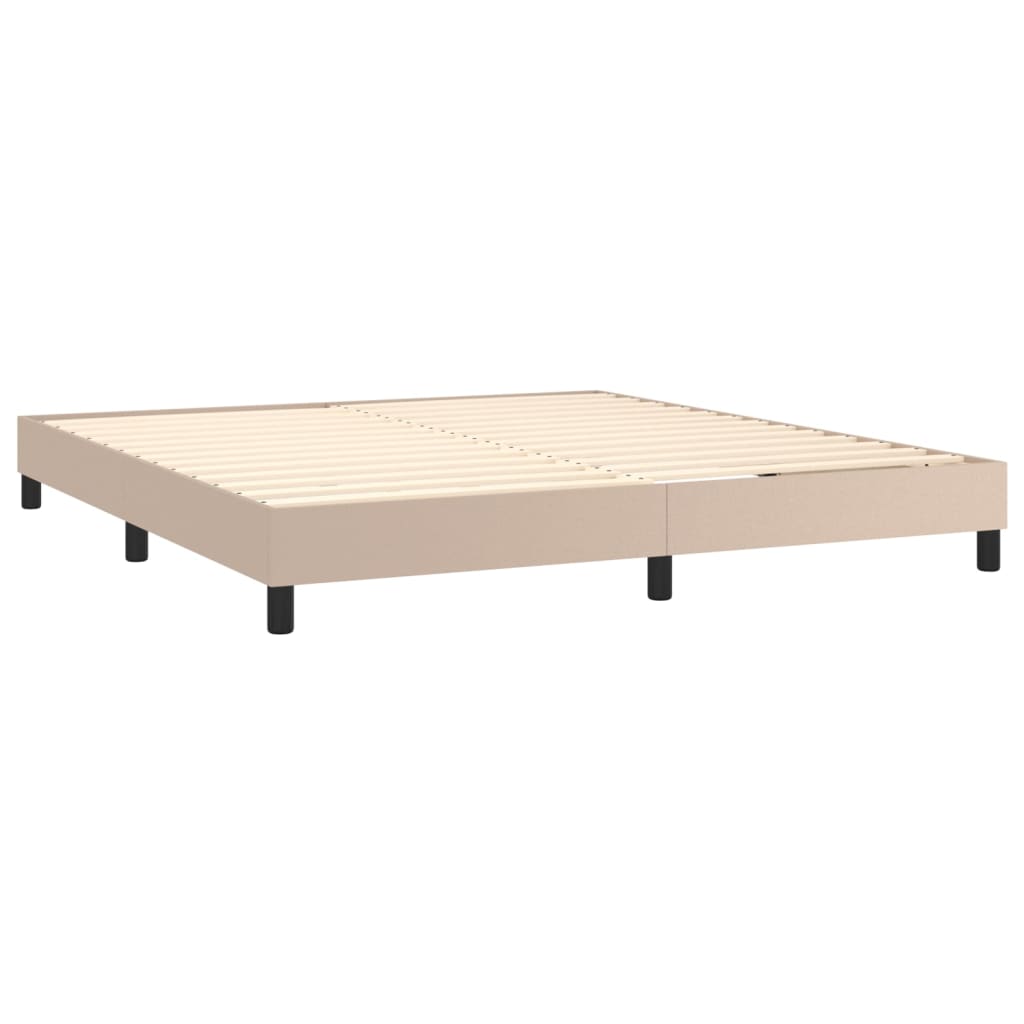 vidaXL Box spring postelja z vzmetnico kapučino 160x200cm umetno usnje