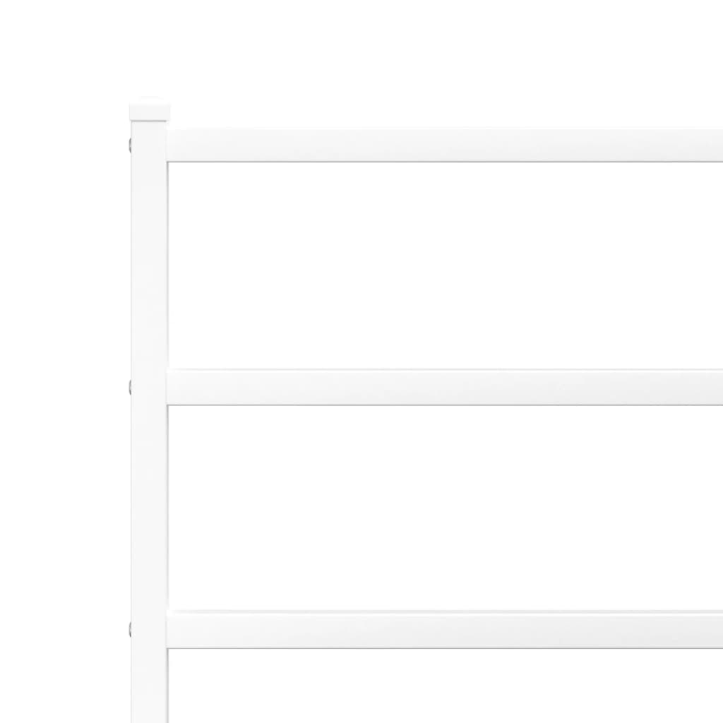 vidaXL Kovinski posteljni okvir z vzglavjem in vznožjem bel 200x200 cm