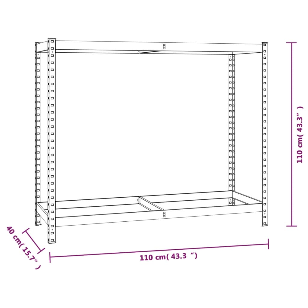 vidaXL Stojalo za pnevmatike 2-nadstropno 4 kosi srebrno 110x40x110 cm