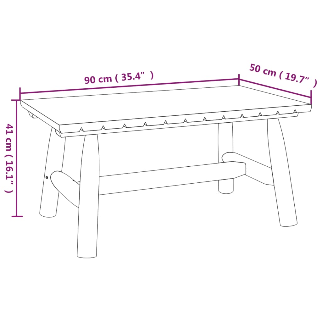 vidaXL Klubska mizica 90x50x41 cm trdna smrekovina