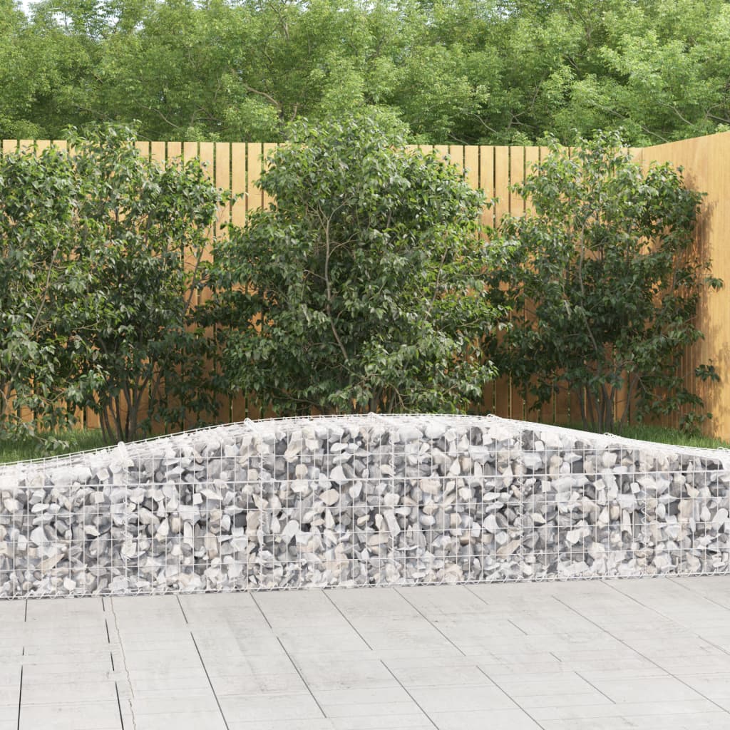 vidaXL Obokane gabion košare 2 kosa 400x50x40/60 cm pocinkano železo