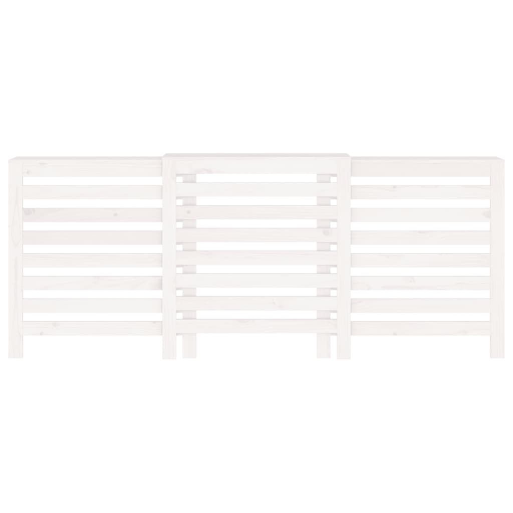 vidaXL Pokrov za radiator bela 210x21x85 cm trdna borovina