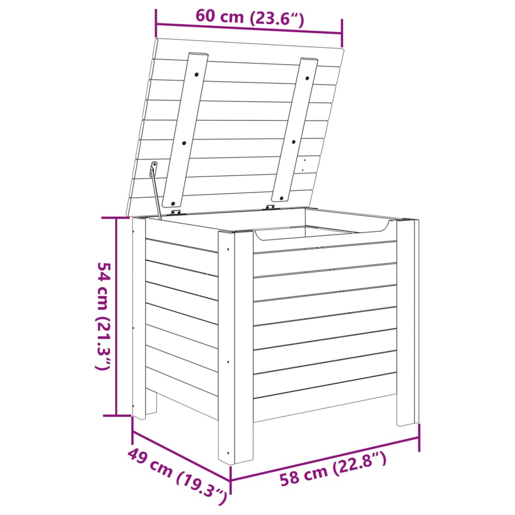 vidaXL Škatla za shranjevanje s pokrovom RANA 60x49x54 cm borovina