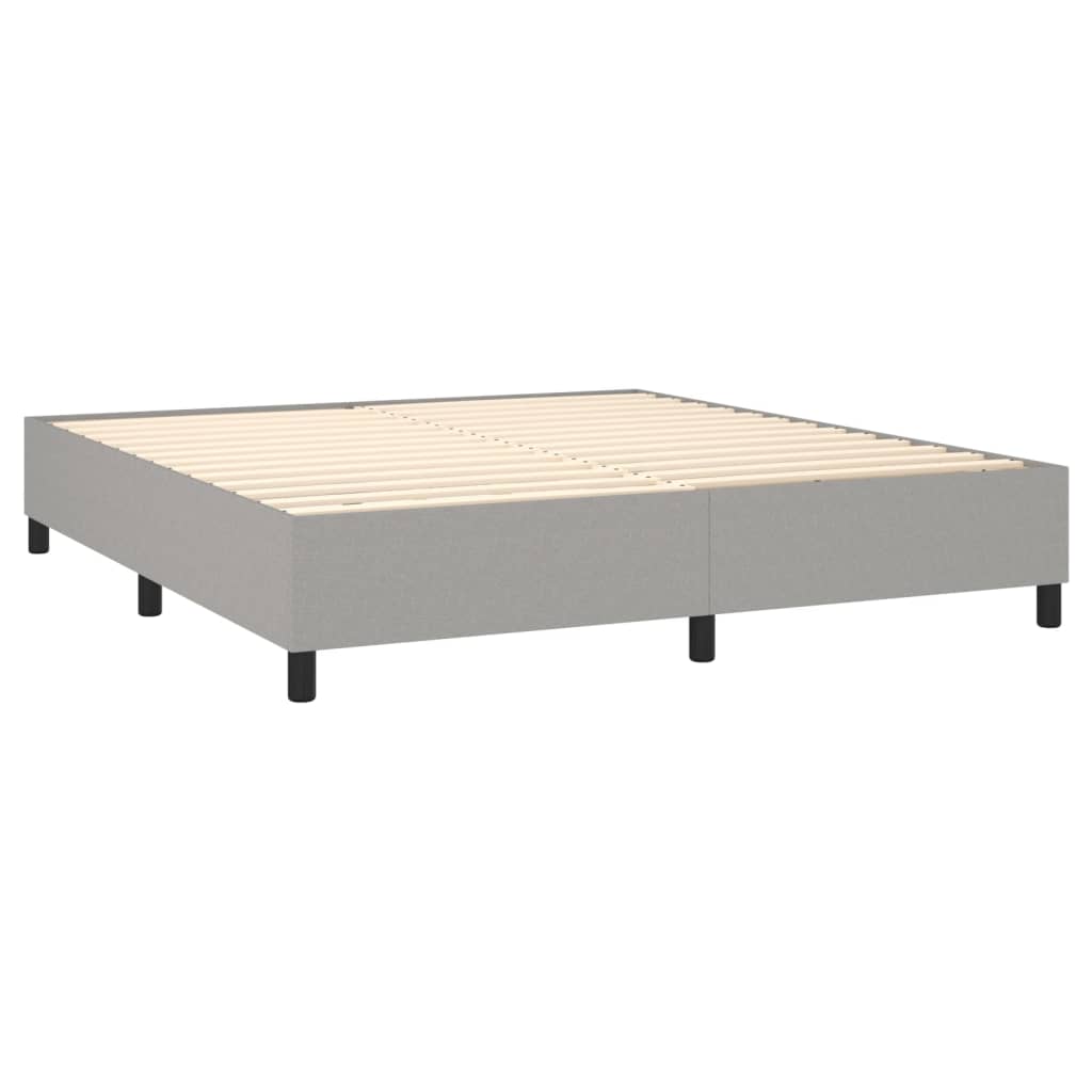 vidaXL Box spring postelja z vzmetnico svetlo siva 160x200 cm žamet