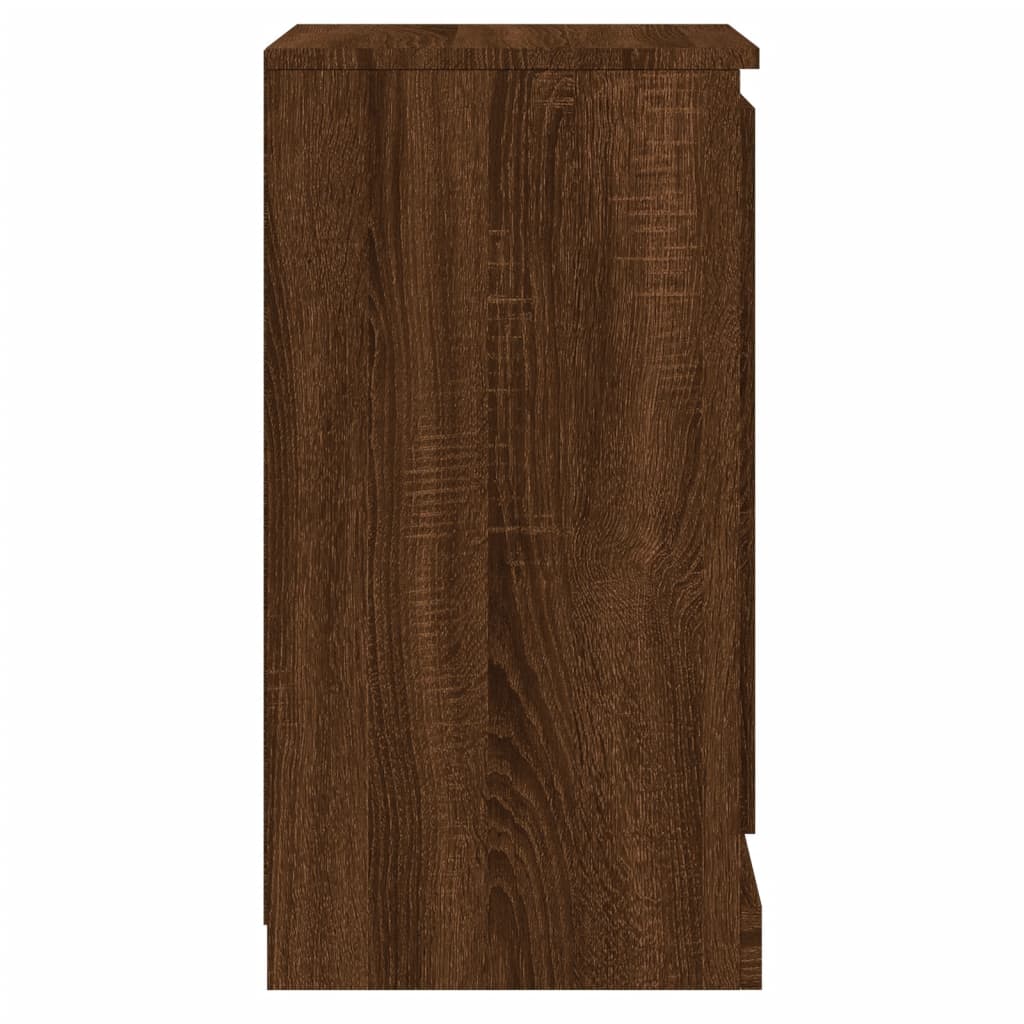 vidaXL Komoda 2 kosa rjavi hrast 37,5x35,5x67,5 cm inženirski les