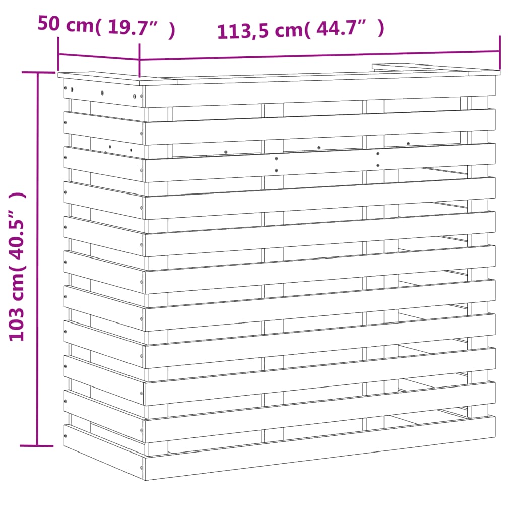 vidaXL Zunanja barska miza 113,5x50x103 cm trden douglas les