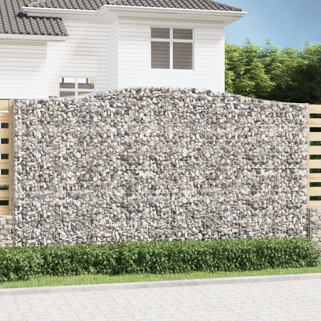 vidaXL Obokane gabion košare 6 kosa 400x50x220/240 cm pocinkano železo