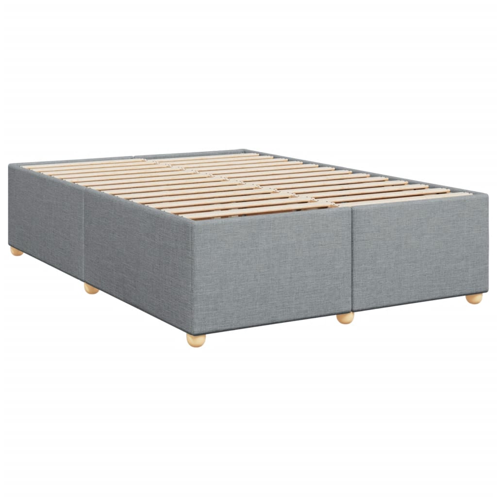 vidaXL Box spring postelja z vzmetnico svetlo siva 140x200 cm blago