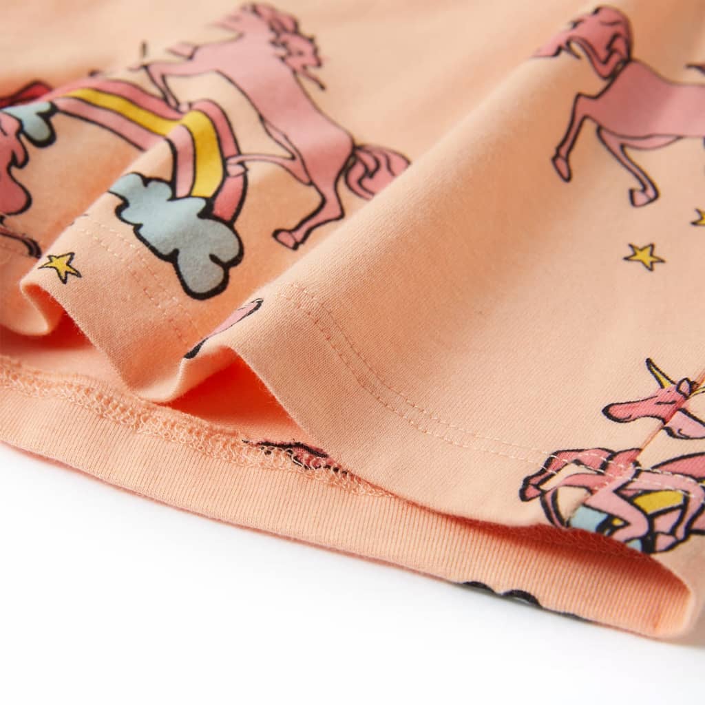 Otroška pižama s kratkimi rokavi svetlo oranžna 116