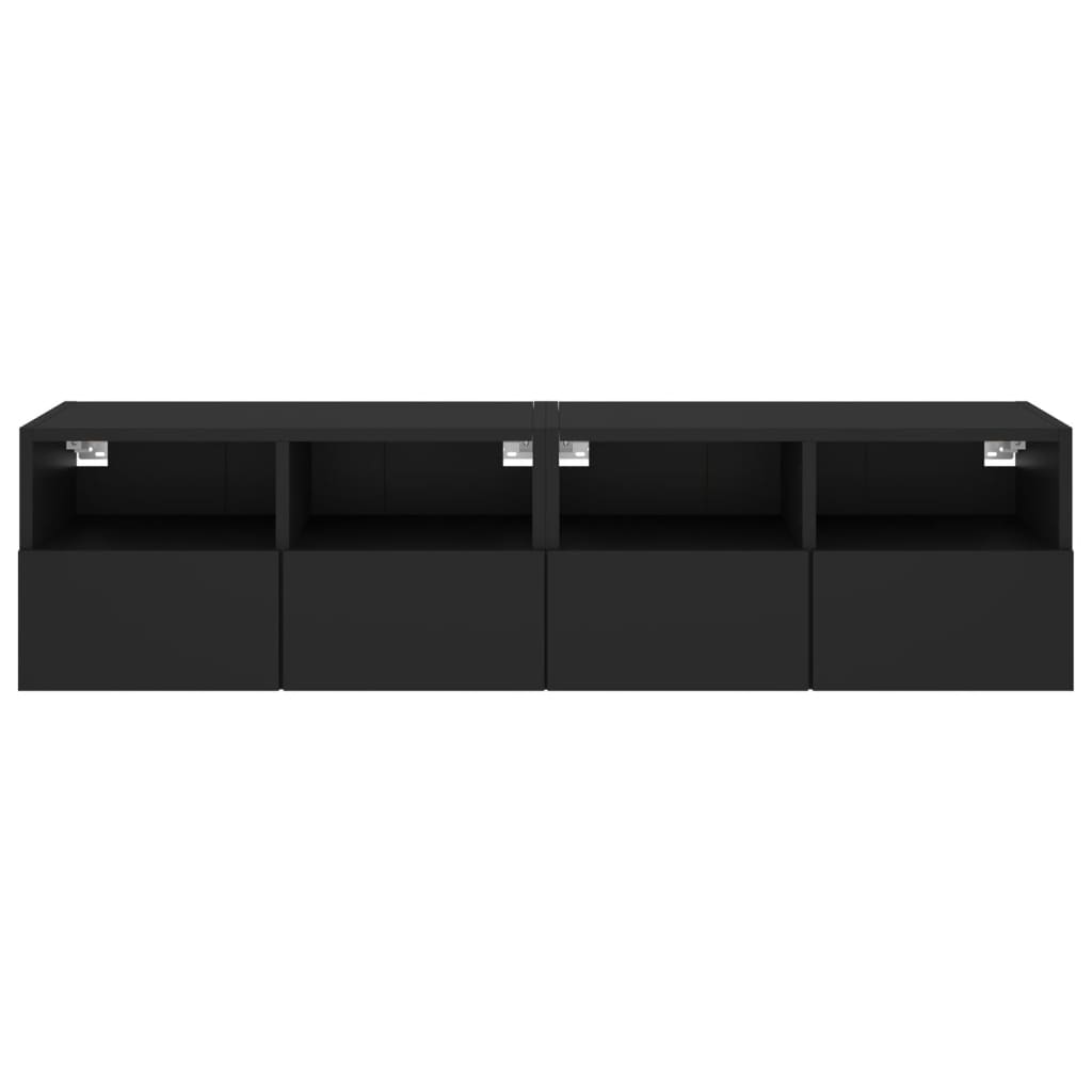 vidaXL Stenske TV omarice 2 kosa črne 60x30x30 cm inženirski les